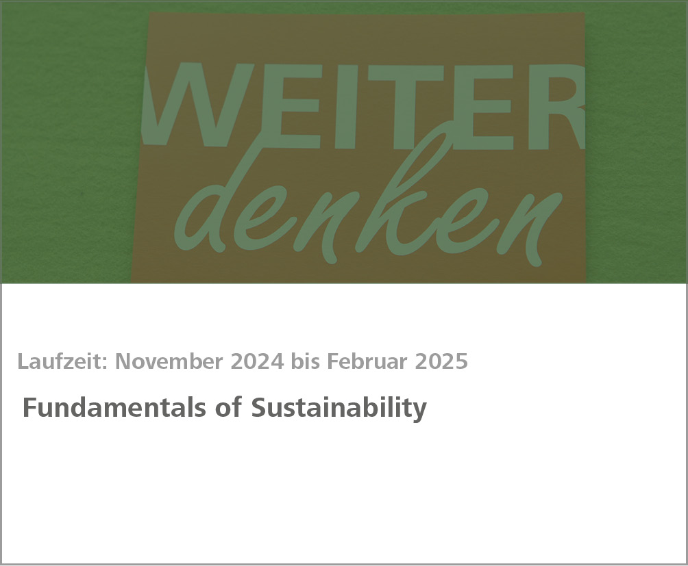 Weiterbildung Fundamentals of Sustainability