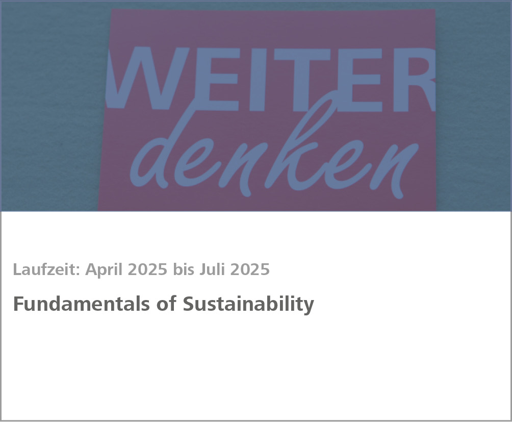 Weiterbildung Fundamentals of Sustainability