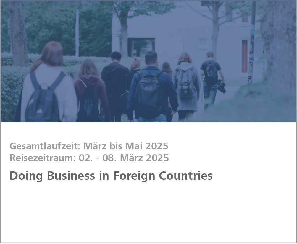 Weiterbildung Doing Business in Foreign Countries