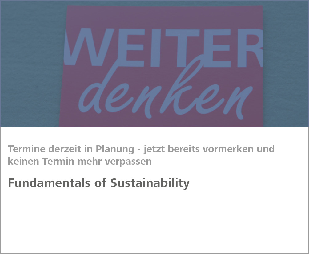 Weiterbildung Fundamentals of Sustainability