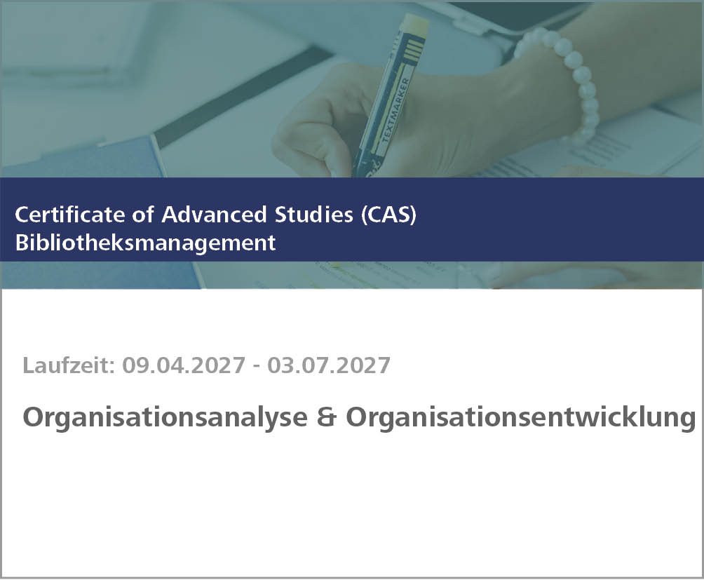 Weiterbildung Organisationsanalyse und Organisationsentwicklung
